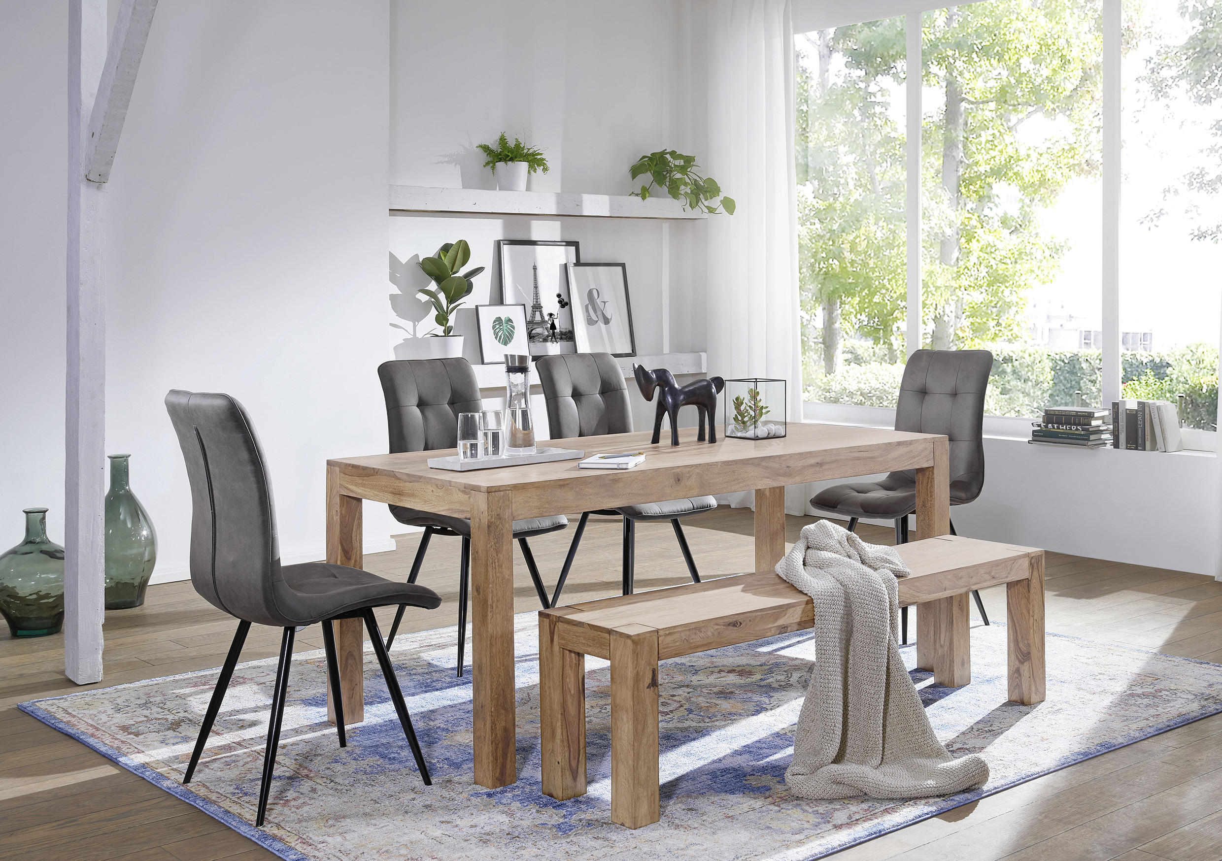 ESSTISCH Akazie massiv rechteckig Akaziefarben - Akaziefarben, MODERN, Holz (120/60/76cm) - MID.YOU