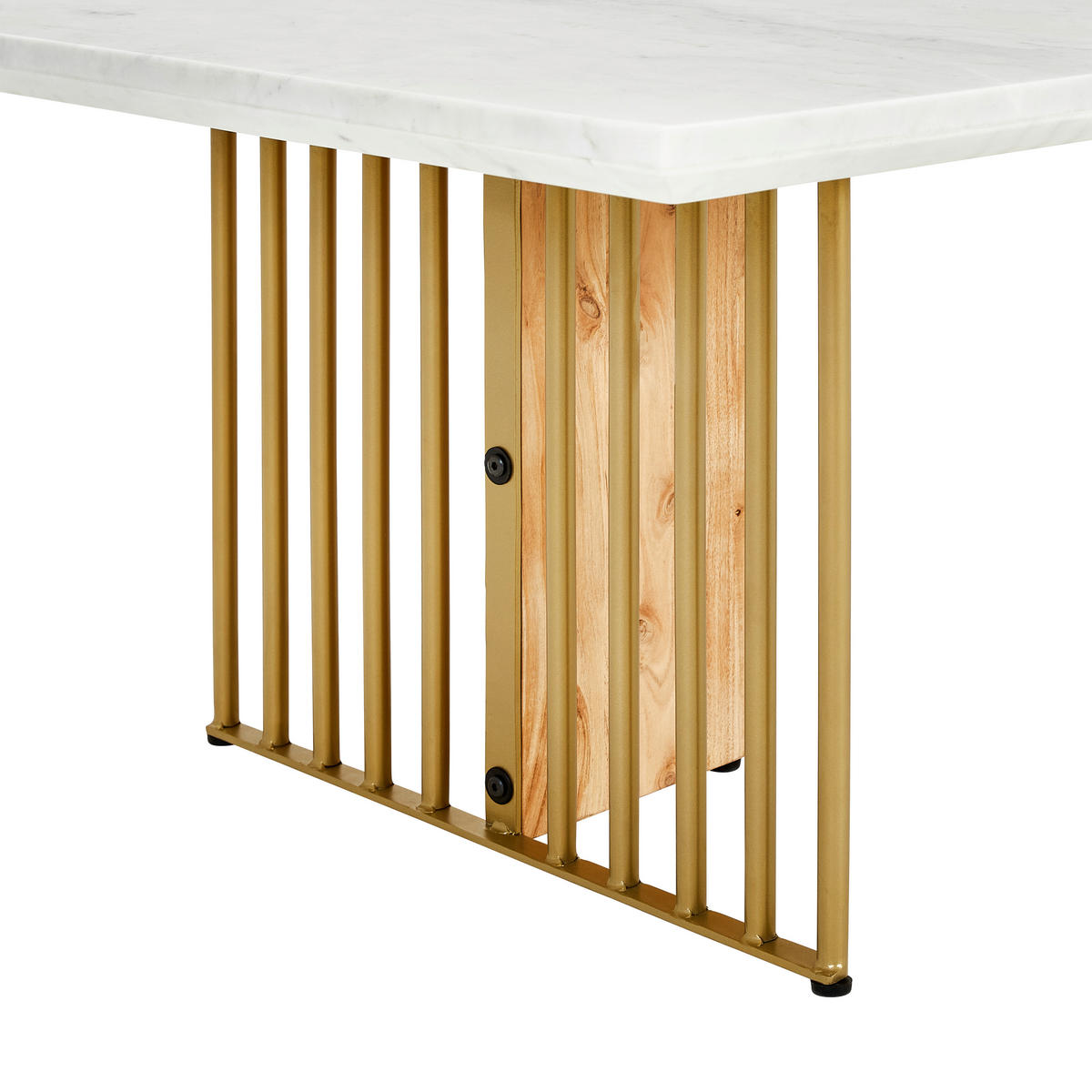COUCHTISCH in Holz, Metall, Stein  - Weiss/Goldfarben, Lifestyle, Holz/Stein (120/45/70cm) - MID.YOU