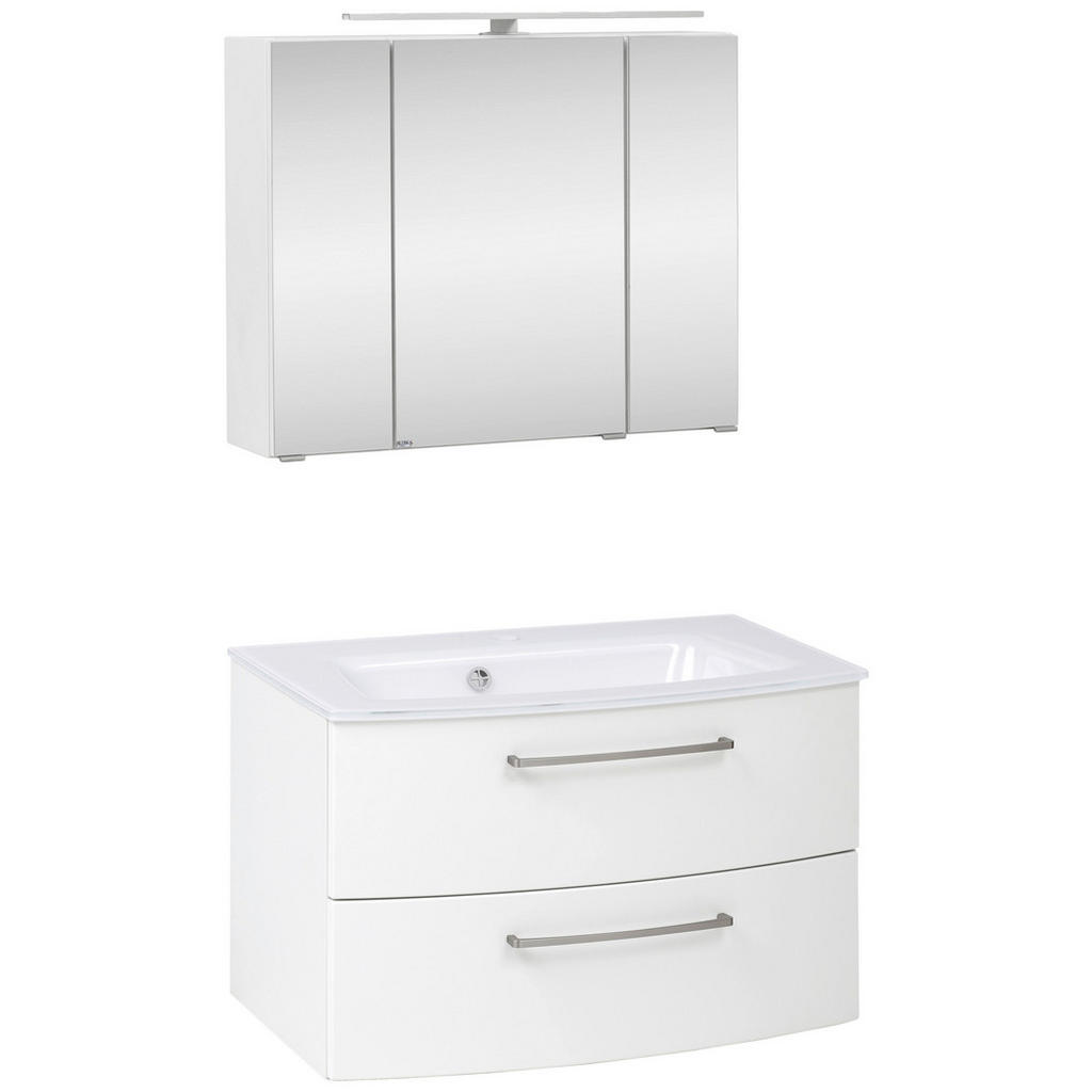 Badmöbel-set 3-tlg. Inkl. Led Stockholm 80cm Weiß