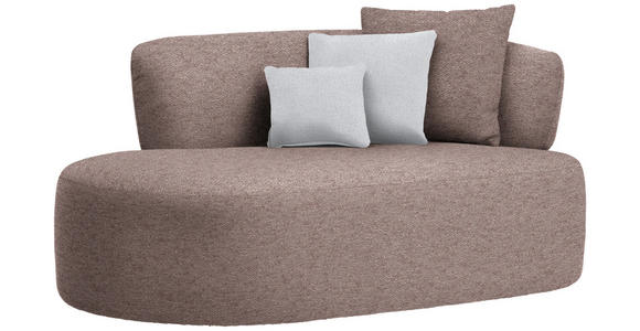 RÉCAMIERE  in Chenille Hellgrau, Rotbraun  - Rotbraun/Hellgrau, MODERN, Kunststoff/Textil (166/86/105cm) - Hom`in