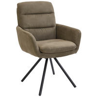 STOLICA S NASLONOM ZA RUKE  zelena  metal, tekstil      - zelena/crna, Design, metal/tekstil (62/89/65cm) - Cantus