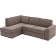 ECKSOFA  in Mikrofaser Braun  165/224 cm  - Schwarz/Braun, KONVENTIONELL, Kunststoff/Textil (165/224cm) - Xora