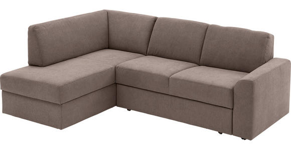 ECKSOFA  in Mikrofaser Braun  165/224 cm  - Schwarz/Braun, KONVENTIONELL, Kunststoff/Textil (165/224cm) - Xora
