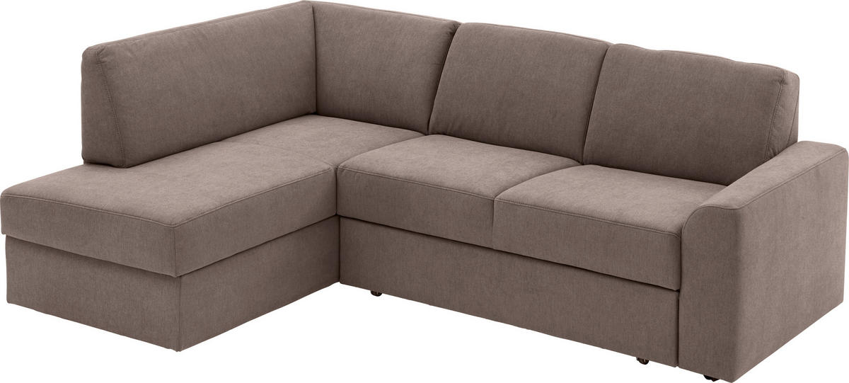 ECKSOFA in Mikrofaser Braun  165/224 cm  - Schwarz/Braun, KONVENTIONELL, Kunststoff/Textil (165/224cm) - Xora