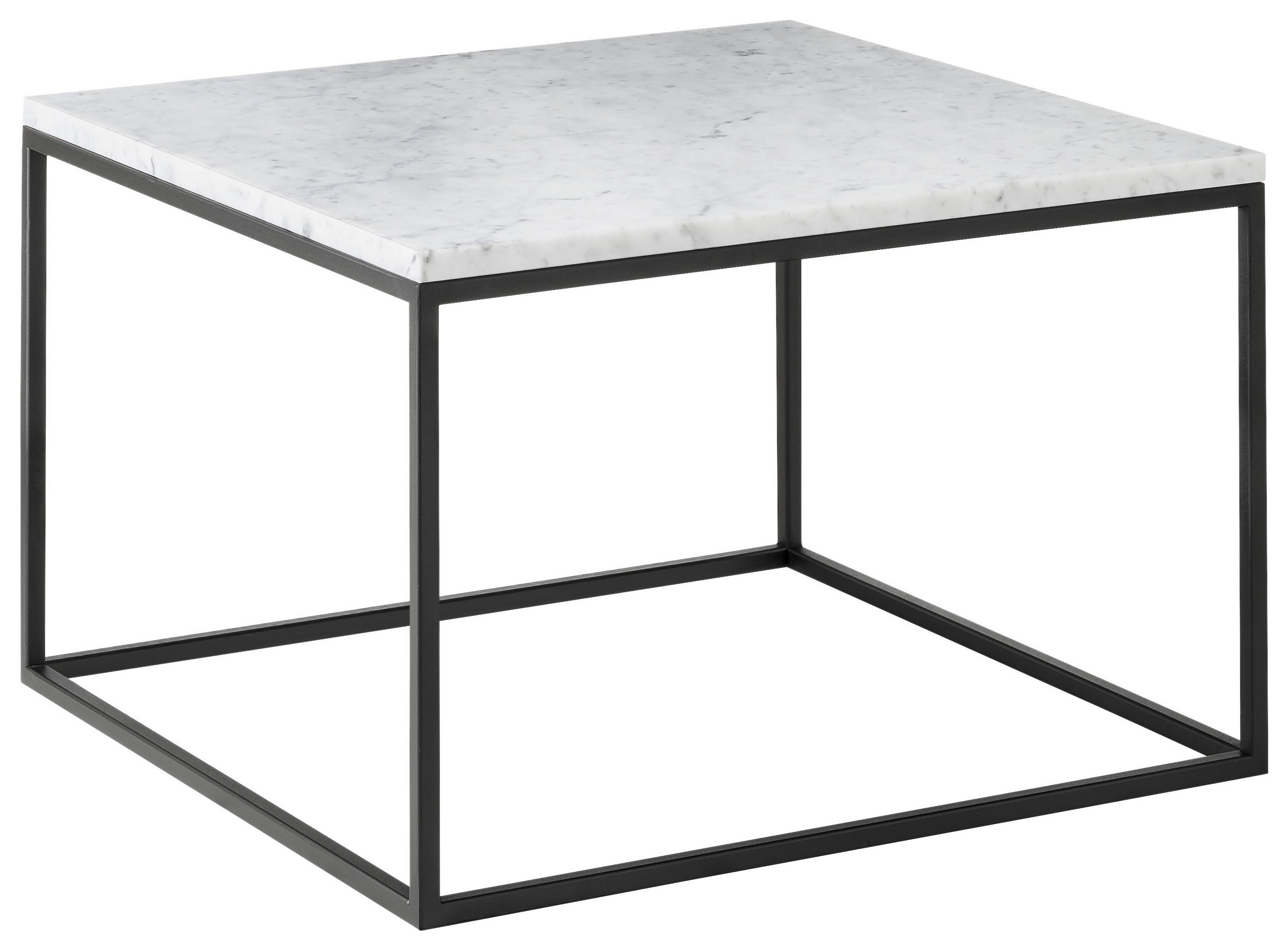 COUCHTISCH in Stein 65/65/41,5 cm  - Schwarz/Weiß, Design, Stein/Metall (65/65/41,5cm) - Johann Jakob