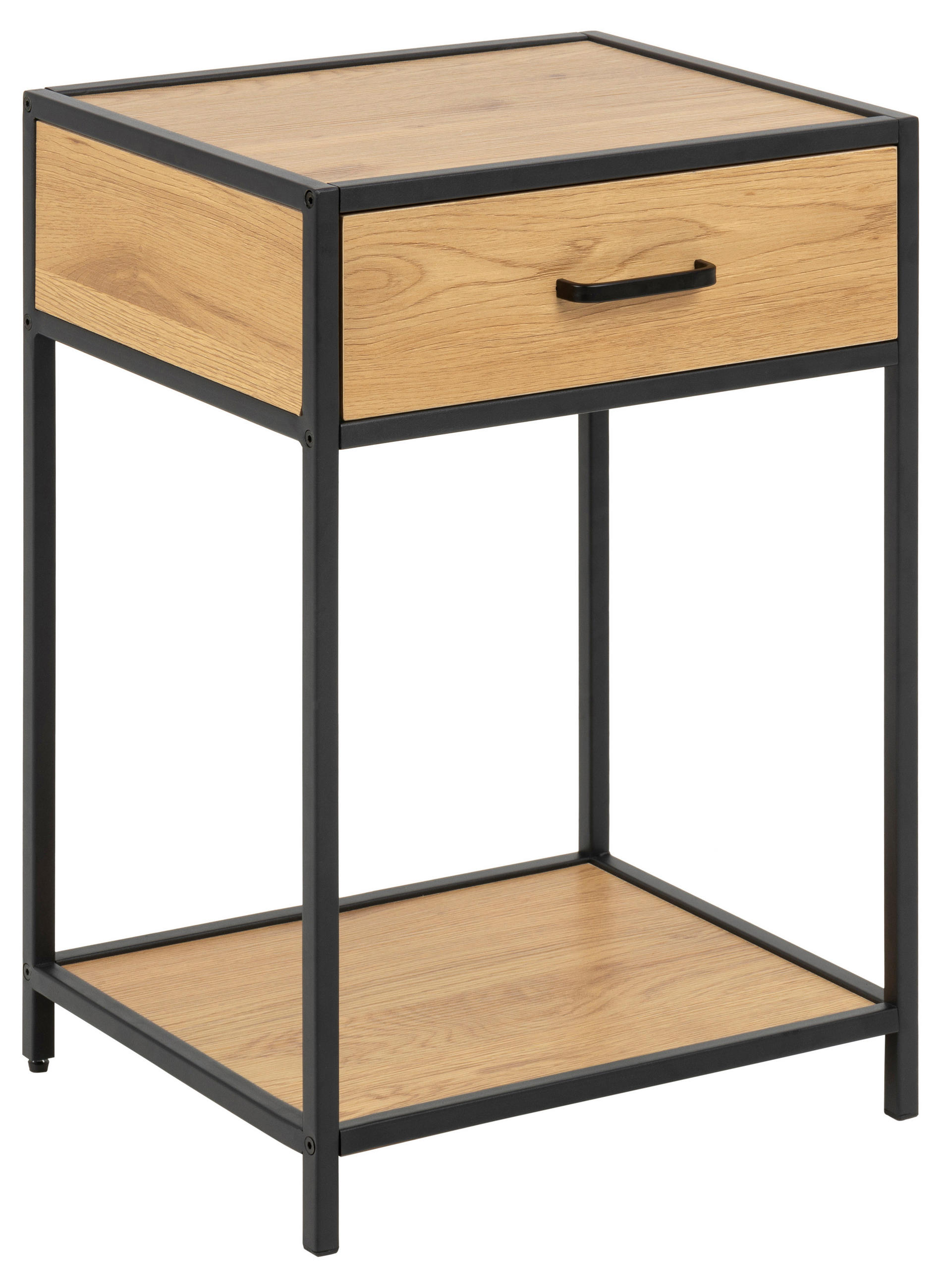 NACHTSCHRANK Wildeiche - Wildeiche/Eichefarben, Design, Metall (42/63/35cm) - Carryhome