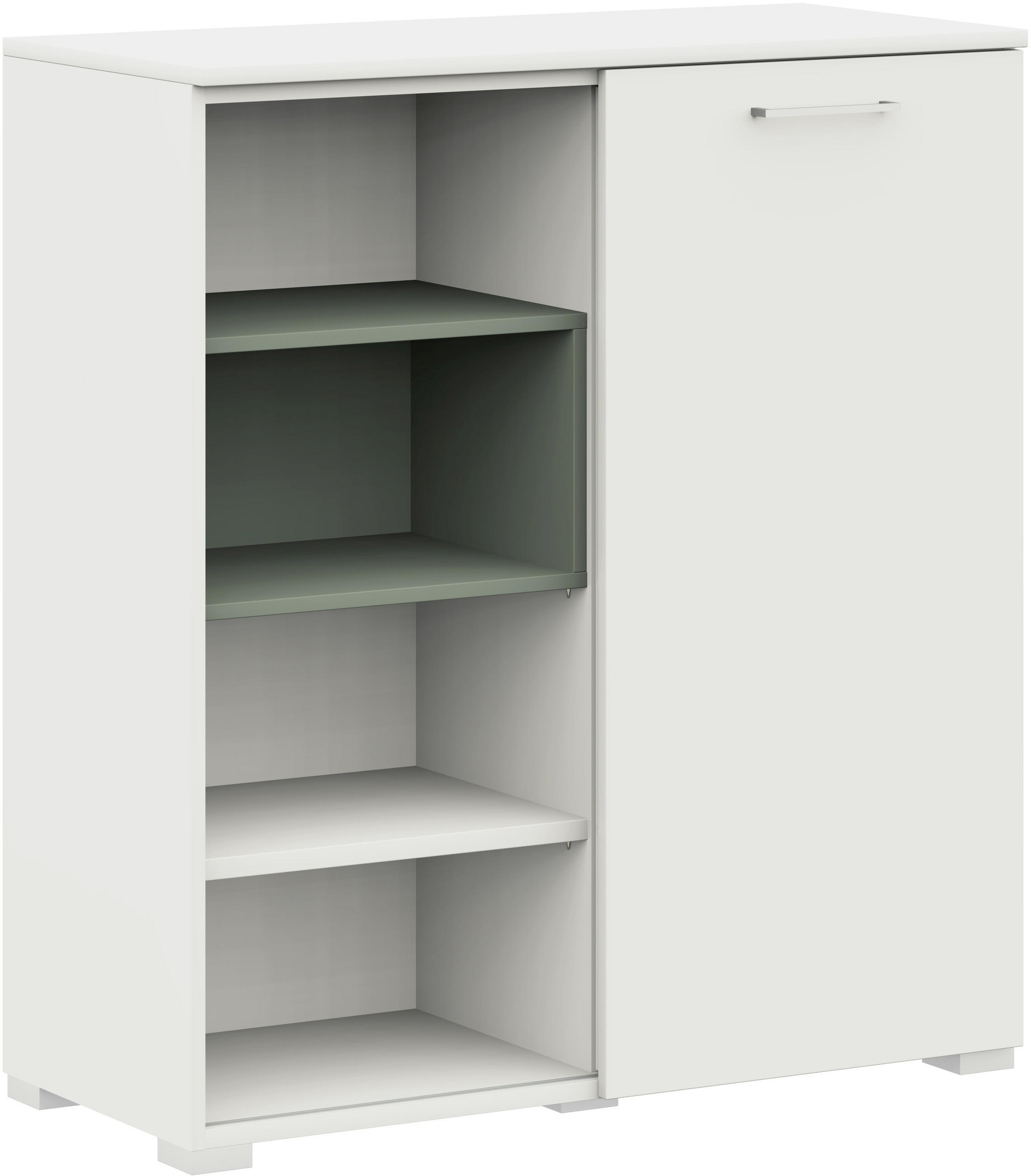 KOMMODE  in 100/108/41,9 cm  - Salbeigrün/Anthrazit, Design, Holzwerkstoff/Metall (100/108/41,9cm) - Cantus