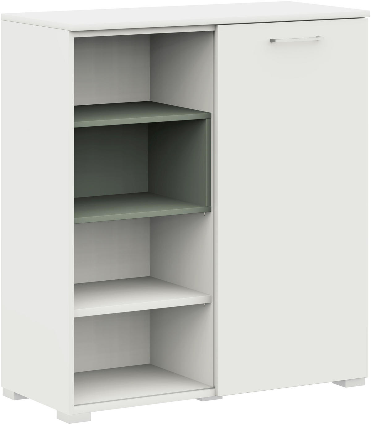 KOMMODE 100/108/41,9 cm  in Weiss, Salbeigrün  - Weiss/Salbeigrün, Design, Holzwerkstoff/Metall (100/108/41,9cm) - Cantus