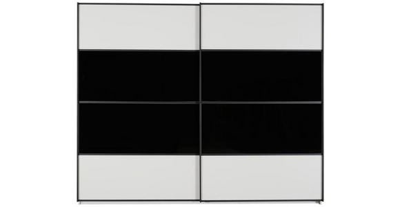 SCHWEBETÜRENSCHRANK in Schwarz, Weiß - Schwarz/Weiß, Design, Glas/Holzwerkstoff (280/223/68cm) - Cantus