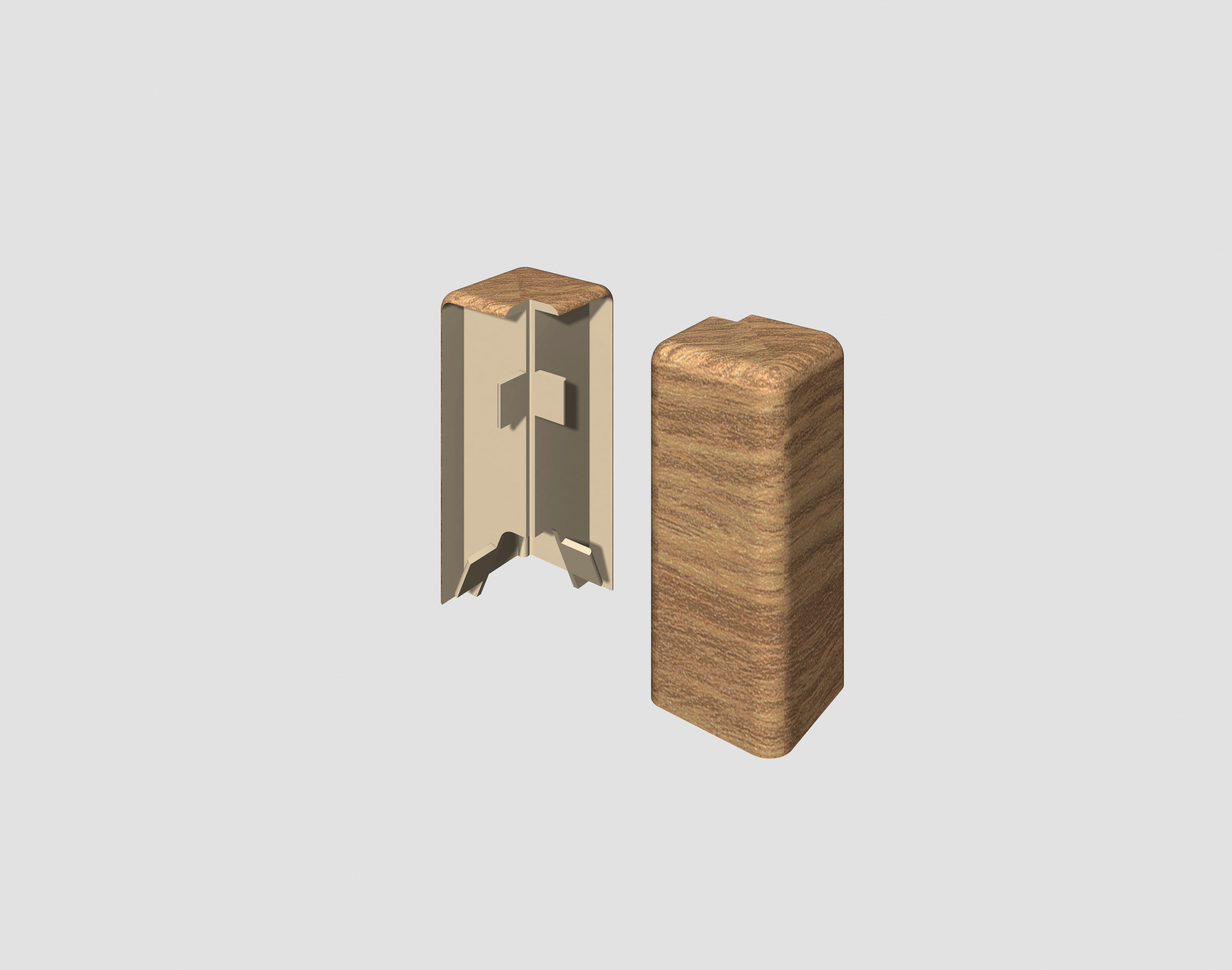AUßENECKE Braun, Eichefarben  - Eichefarben/Braun, KONVENTIONELL, Kunststoff (1.6/0.7/5.9cm) - Egger Holzwerkstoffe