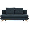 SCHLAFSOFA Flachgewebe Dunkelgrau  - Dunkelgrau/Buchefarben, KONVENTIONELL, Holz/Textil (205/86/94cm) - Carryhome
