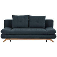SCHLAFSOFA Flachgewebe Dunkelgrau  - Dunkelgrau/Buchefarben, KONVENTIONELL, Holz/Textil (205/86/94cm) - Carryhome