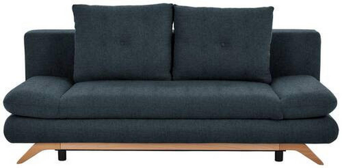SCHLAFSOFA Flachgewebe Dunkelgrau  - Dunkelgrau/Buchefarben, KONVENTIONELL, Holz/Textil (205/86/94cm) - Carryhome