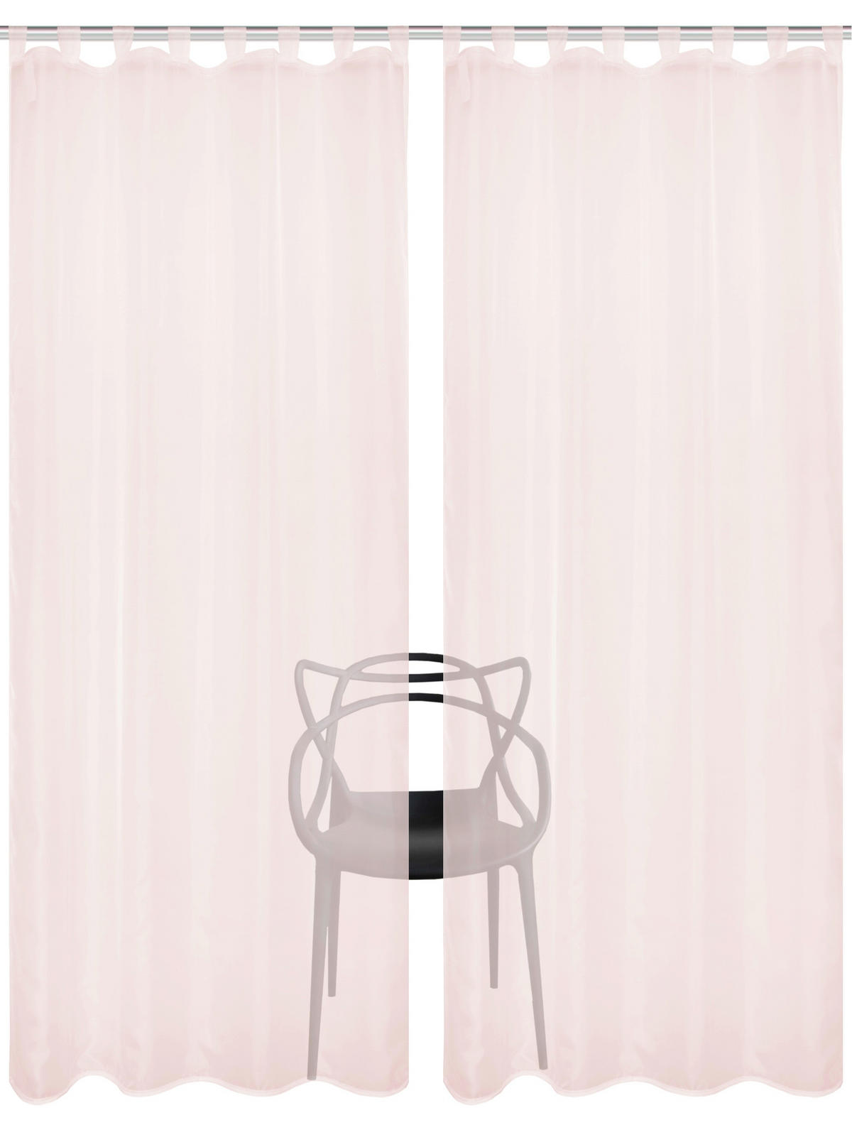 SCHLAUFENSCHAL  transparent   135/245 cm 2 Stück  - Rosa, Basics, Textil (135/245cm)