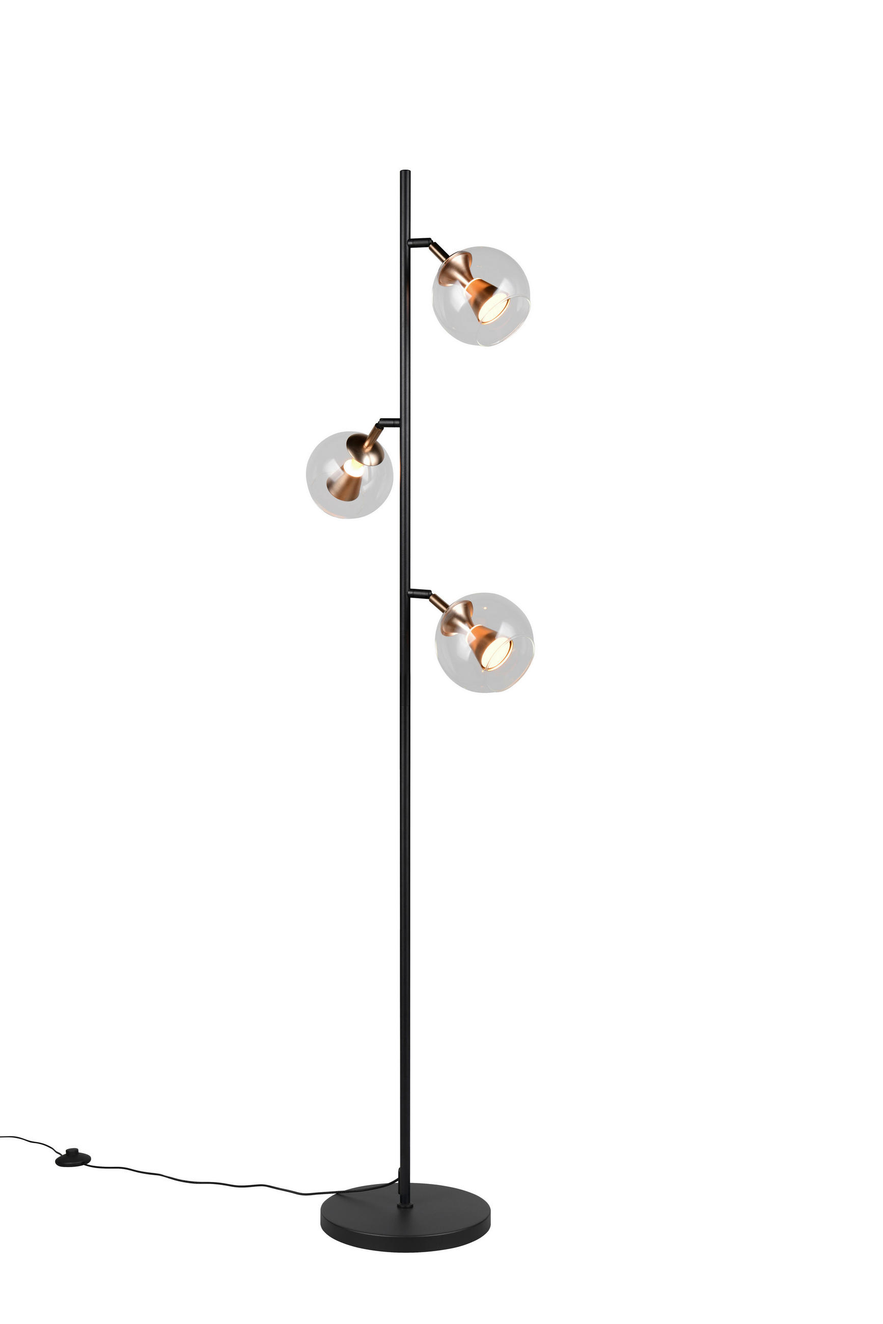 LED-STEHLEUCHTE SOLENNE 26/160/37 cm  - Transparent/Goldfarben, Design, Glas/Metall (26/160/37cm)