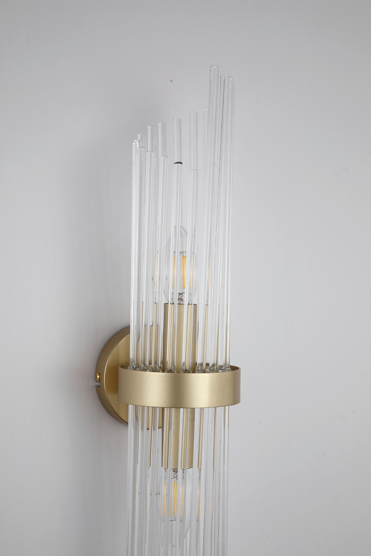 BADEZIMMER-WANDLEUCHTE Lara 13,5/11/56 cm  - Klar/Goldfarben, Design, Glas/Metall (13,5/11/56cm)