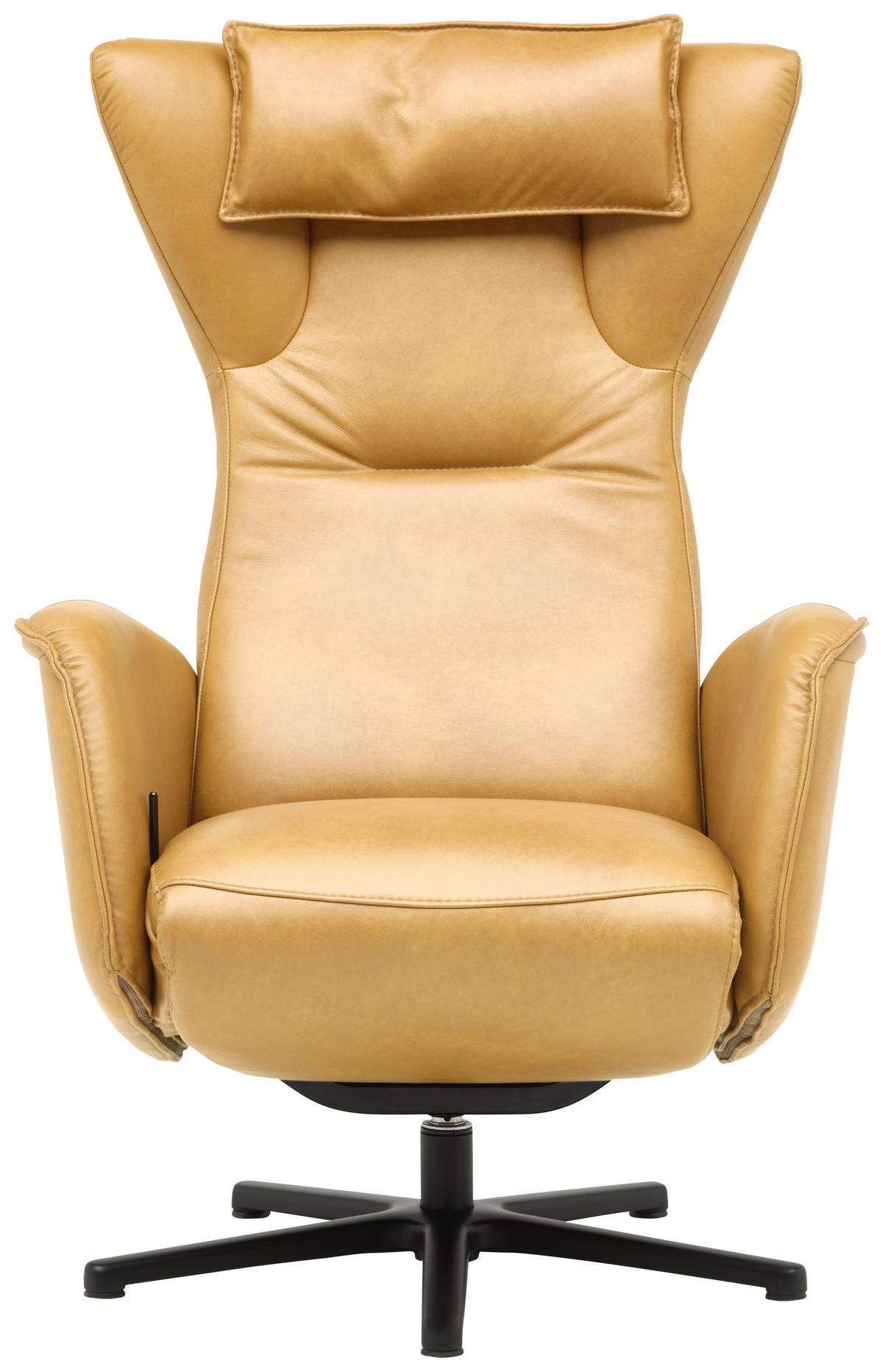 RELAXSESSEL Leder Gelb  - Gelb/Schwarz, Design, Leder/Metall (75/106/86cm) - Valdera
