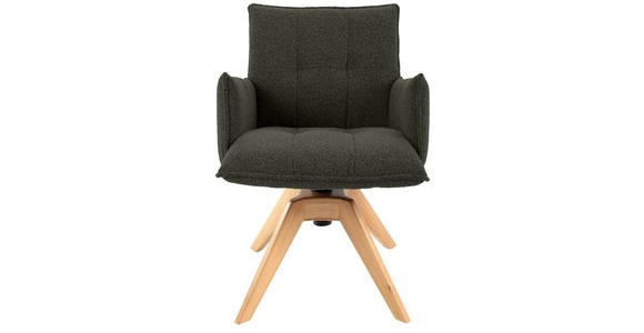 ARMLEHNSTUHL in Webstoff - Waldgrün/Eichefarben, Design, Holz/Textil (57/86/65cm) - Valnatura
