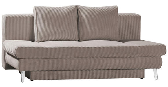 SCHLAFSOFA in Cord Beige  - Chromfarben/Beige, Design, Textil/Metall (200/85/90cm) - Xora