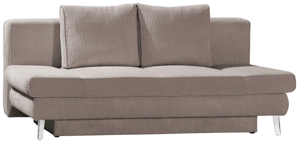 SCHLAFSOFA in Cord Beige  - Chromfarben/Beige, Design, Textil/Metall (200/85/90cm) - Xora