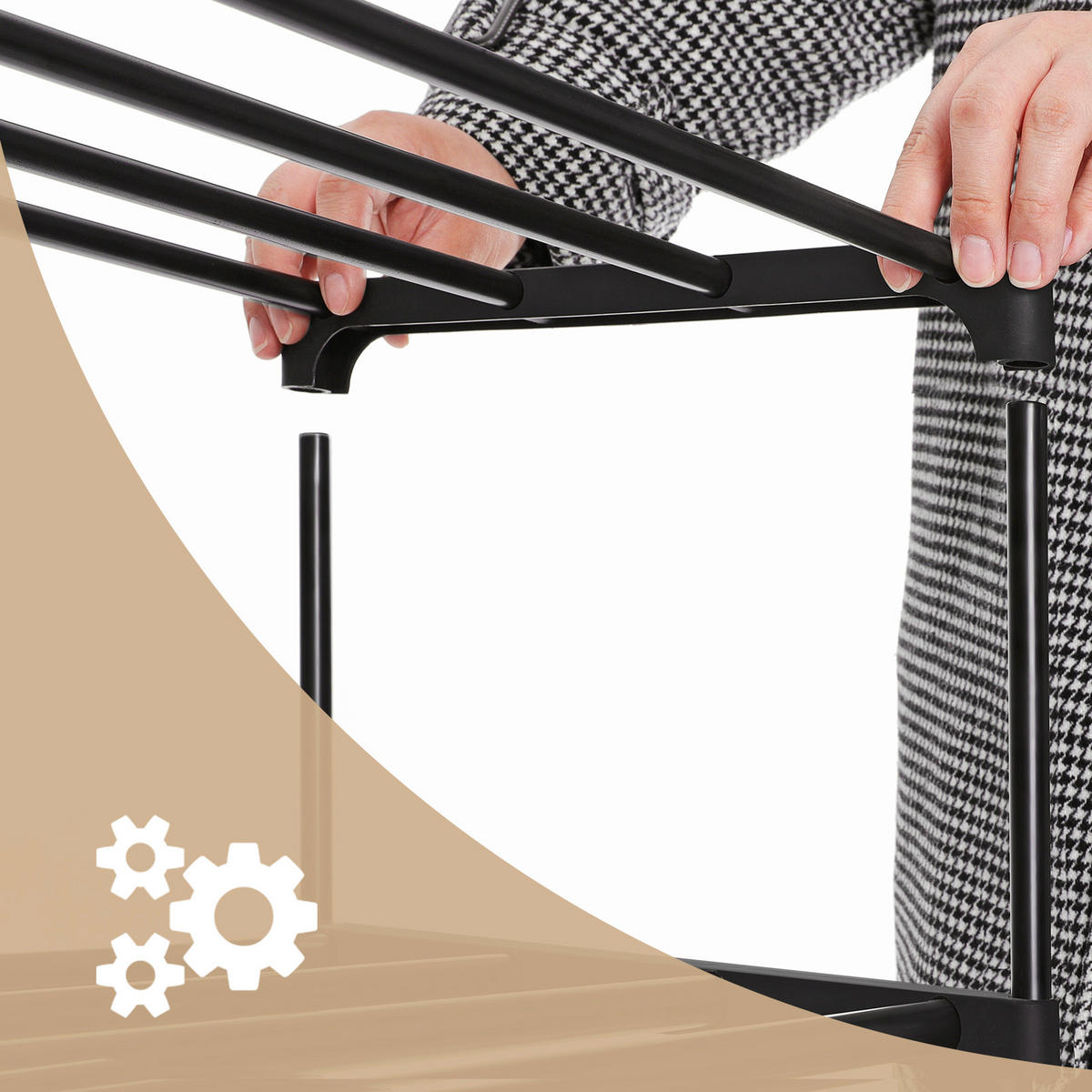 REGÁL NA TOPÁNKY, čierna, 45/106/30 cm - čierna, Trend, kov/plast (45/106/30cm) - Boxxx