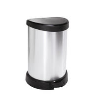 COȘ DE GUNOI CU PEDALĂ plastic  - argintiu, Basics, plastic (30.3/28.1/44.8cm)