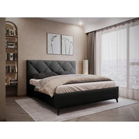 POLSTERBETT 180/200 cm,  in Schwarz, gepolstertes Kopfteil, Lattenrost, Bettkasten,  - Schwarz/Bronzefarben, MODERN, Holz/Textil (180/200cm) - Boxxx