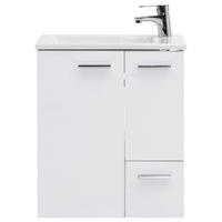 WASCHTISCHKOMBI 50 cm  - Weiß Hochglanz/Silberfarben, MODERN, Keramik/Holzwerkstoff (50cm) - MID.YOU