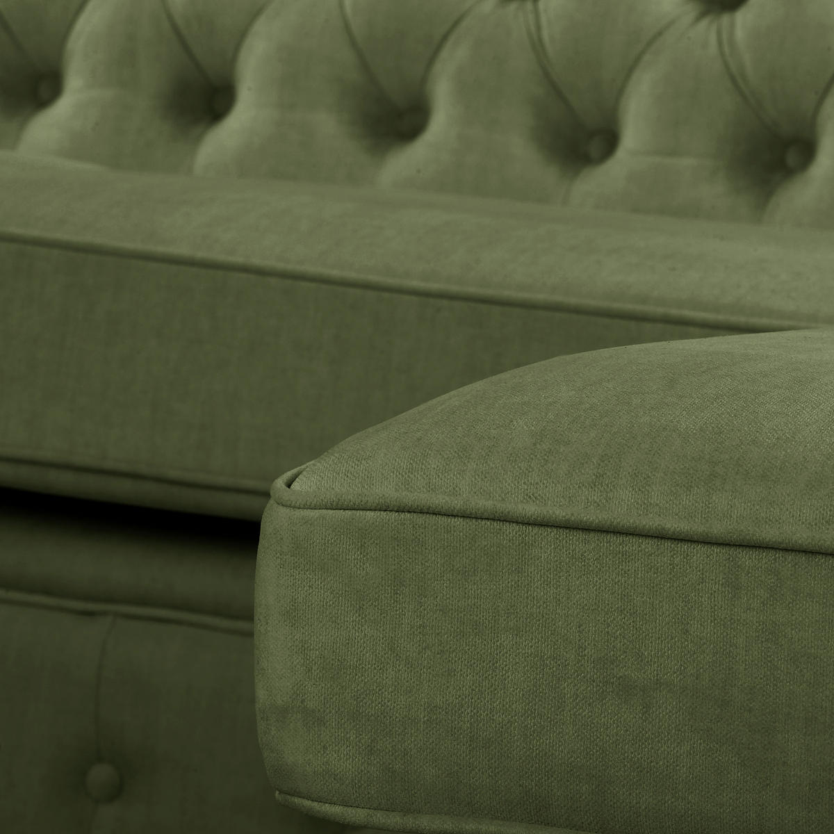 ECKSOFA Laura in Mikrofaser Dunkelgrün  284/182 cm  - Dunkelgrün/Creme, Design, Holz/Textil (284/182cm) - P & B