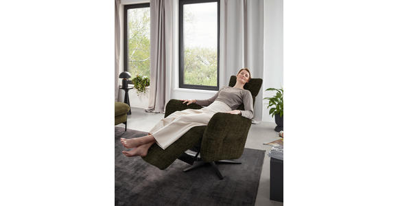 RELAXSESSEL in Textil Olivgrün  - Schwarz/Olivgrün, Design, Textil/Metall (82/113/90cm) - Dieter Knoll