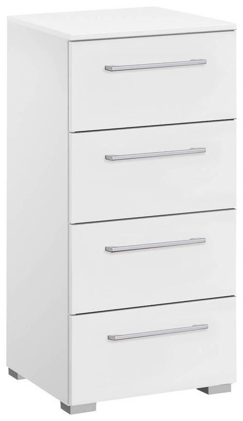 KOMMODE 40/81/42 cm  in Weiss  - Weiss/Silberfarben, Design, Holzwerkstoff/Kunststoff (40/81/42cm) - Novel