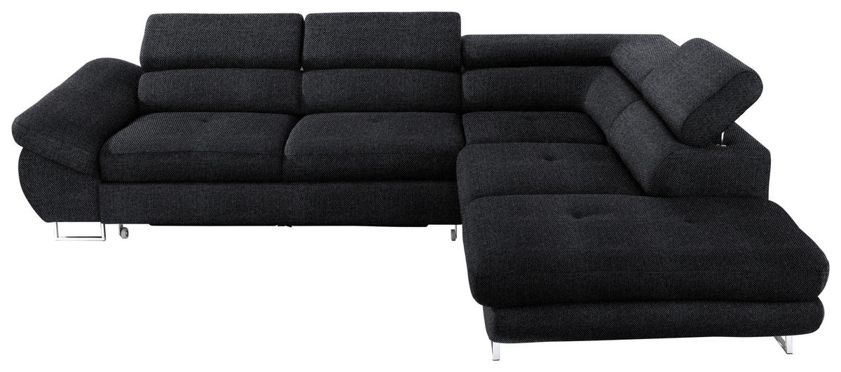 ECKSOFA in Webstoff Anthrazit  - Anthrazit, Design, Textil/Metall (280/235cm) - Hom`in