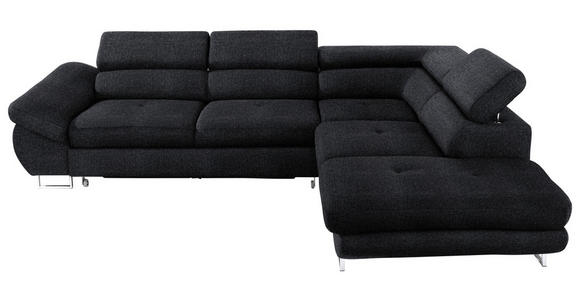 ECKSOFA in Webstoff Anthrazit  - Anthrazit, Design, Textil/Metall (280/235cm) - Hom`in