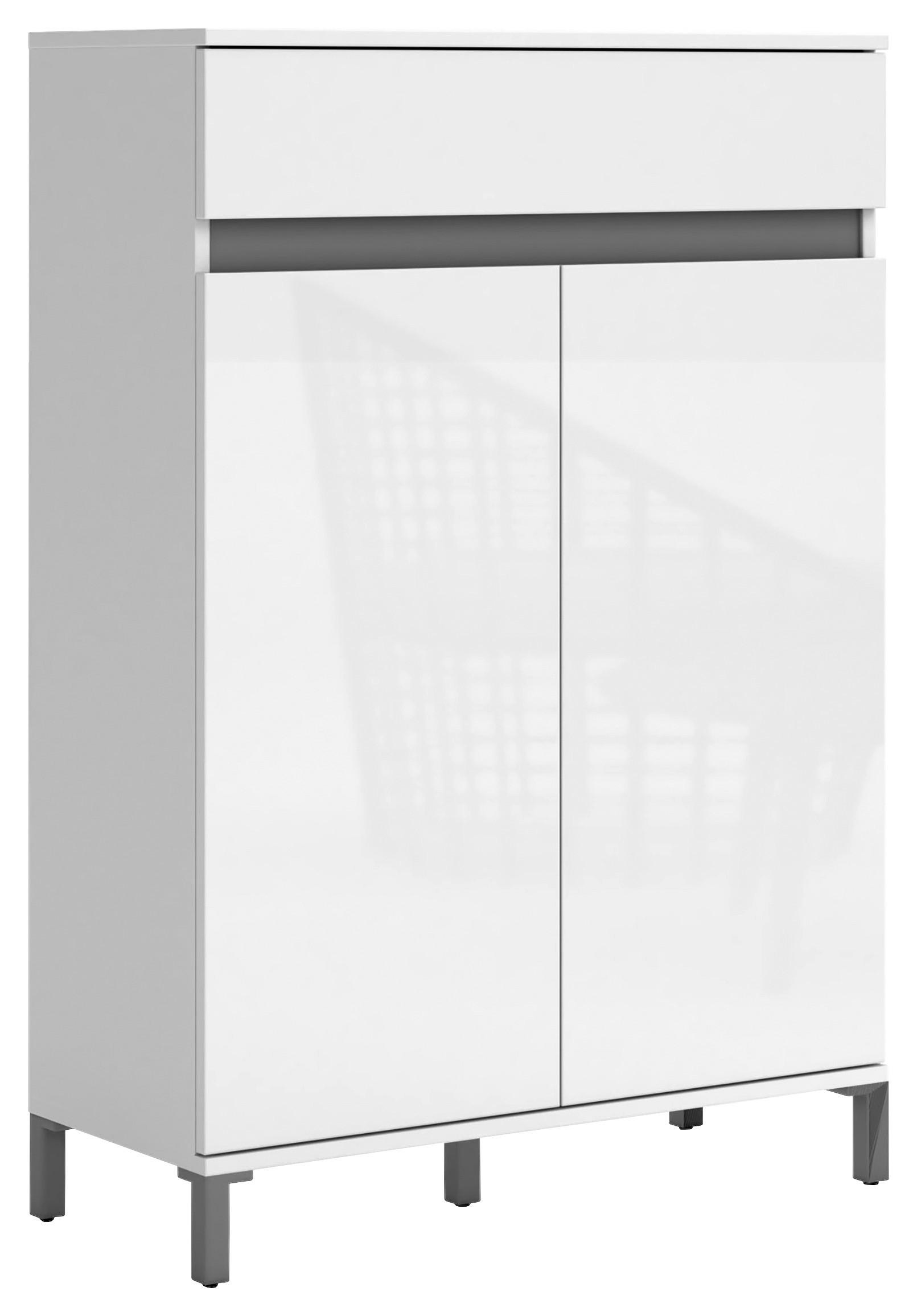 Dulap Pentru Pantofi 80/115/34 cm  - alb/antracit, Design, plastic/material pe bază de lemn (80/115/34cm) - Xora