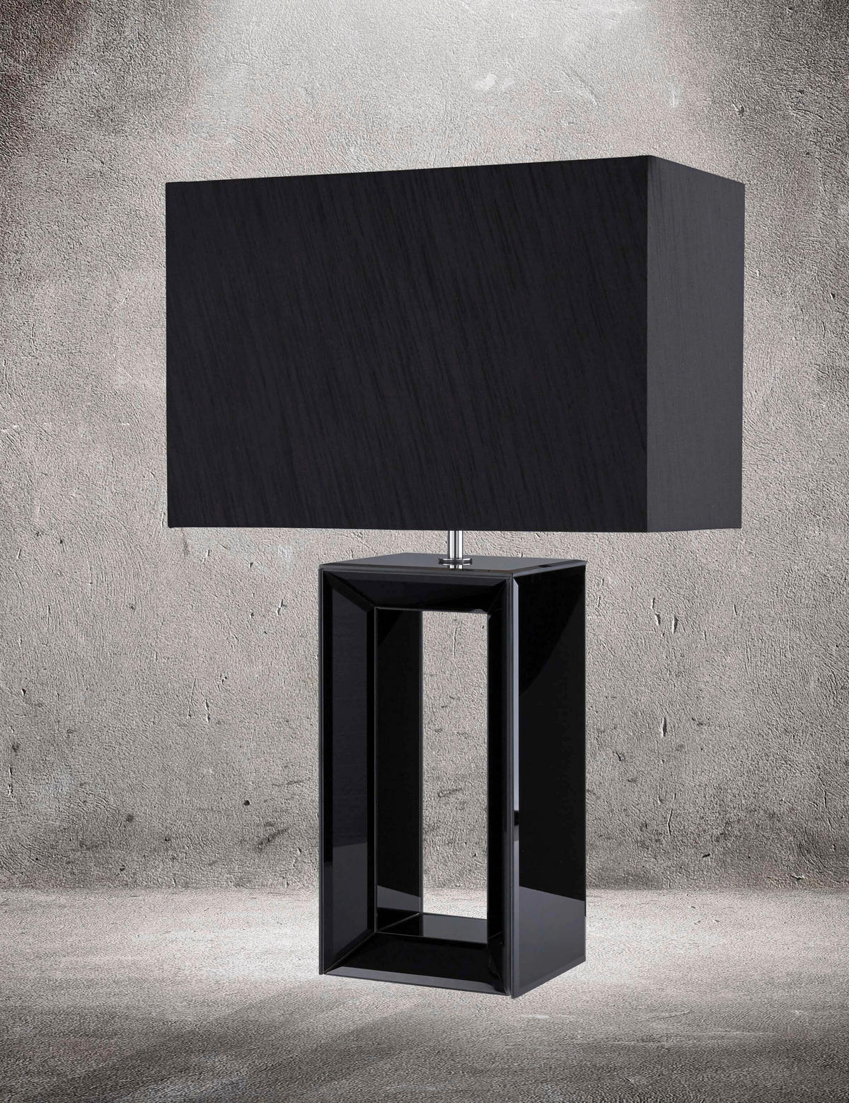 SVJETILJKA STOLNA Mirror  - crna, Design, staklo/tekstil (38/25/58cm)