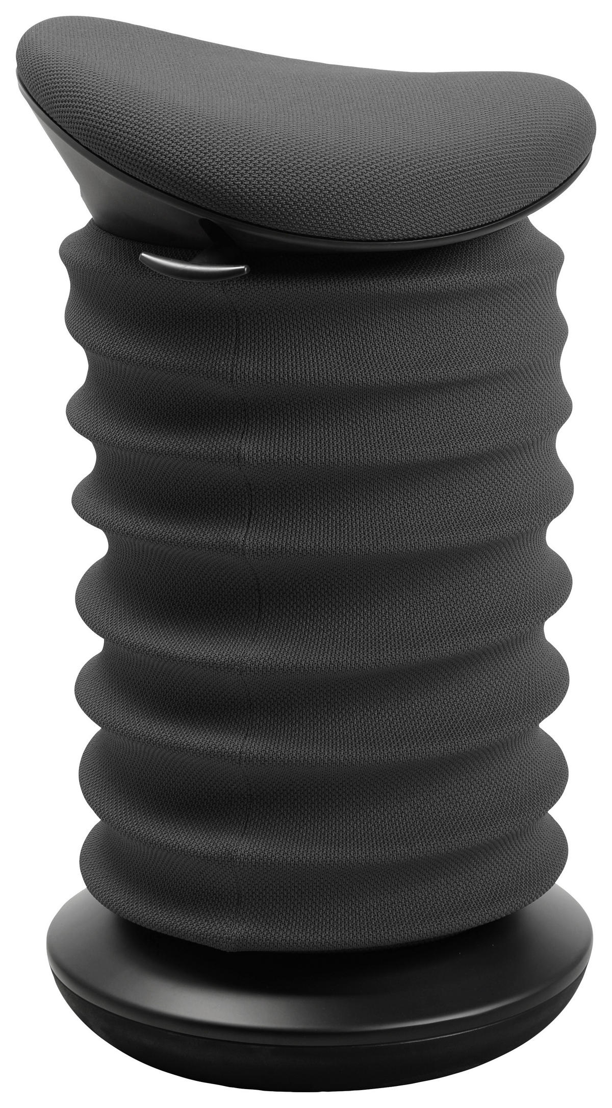 BÜROHOCKER Schwarz, Dunkelgrau  - Dunkelgrau/Schwarz, Design, Kunststoff/Textil (37,5/53-64/36cm) - Topstar