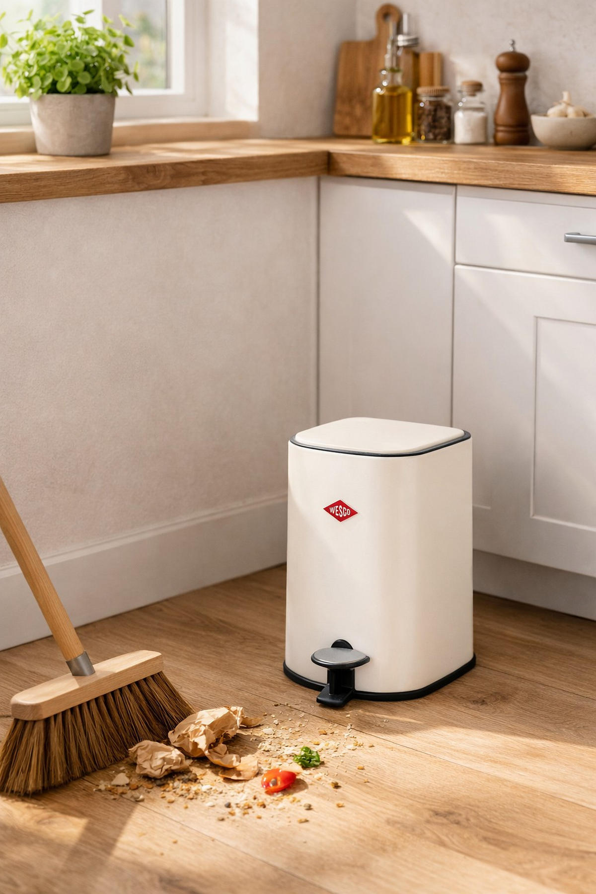 ABFALLEIMER 9 L  - Sandfarben, Basics, Metall (20/34,5/37cm) - Wesco