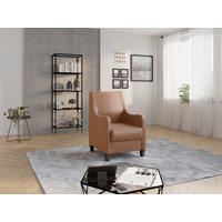 SESSEL Mikrofaser Cognac  - Wengefarben/Cognac, Konventionell, Holz/Textil (70/93/75cm) - Sit & More