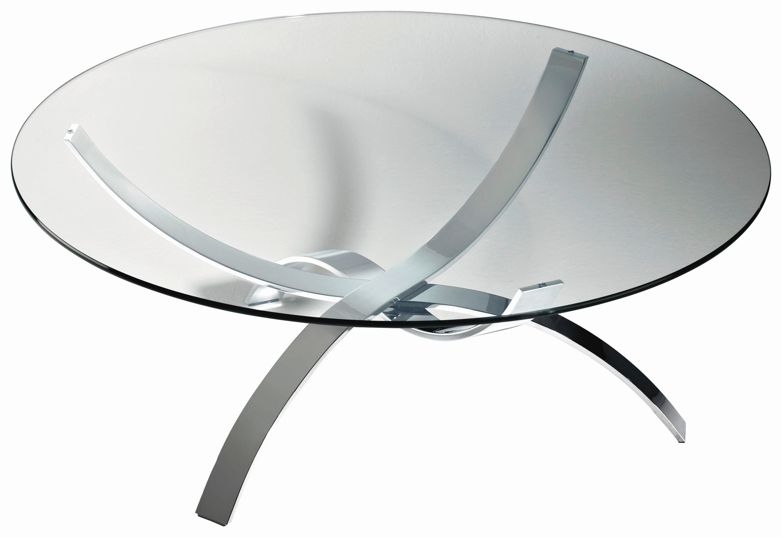 COUCHTISCH Metall, Glas 105/105/45 cm  - Chromfarben, Design, Glas/Metall (105/105/45cm) - Novel