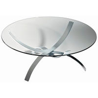 COUCHTISCH Klarglas 105/105/45 cm rund Chromfarben  - Chromfarben, Design, Glas/Metall (105/105/45cm) - Novel