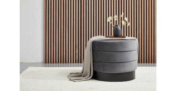 HOCKER in Metall, Textil Grau, Schwarz - Schwarz/Grau, Trend, Textil/Metall (54/45/54cm) - Xora