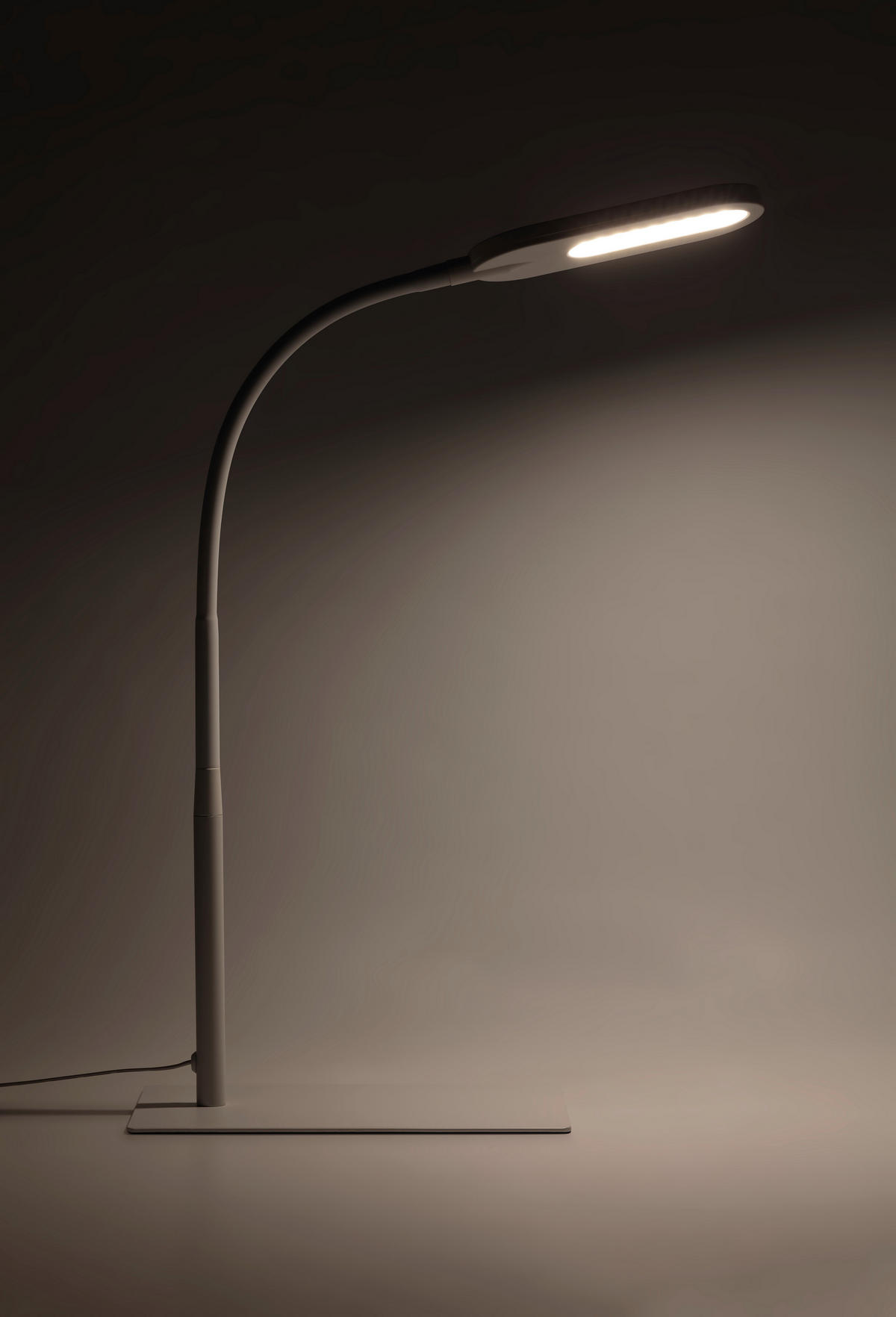 STOLNÍ LED LAMPA, dotykový stmívač, 37,5/15/43,5 cm - bílá, Basics, kov/plast (37,5/15/43,5cm) - Novel