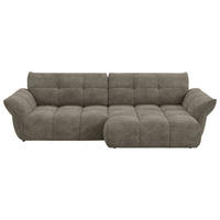 ECKSOFA Graubraun Chenille Rücken echt  - Graubraun/Schwarz, Design, Kunststoff/Textil (312/177cm) - Welnova