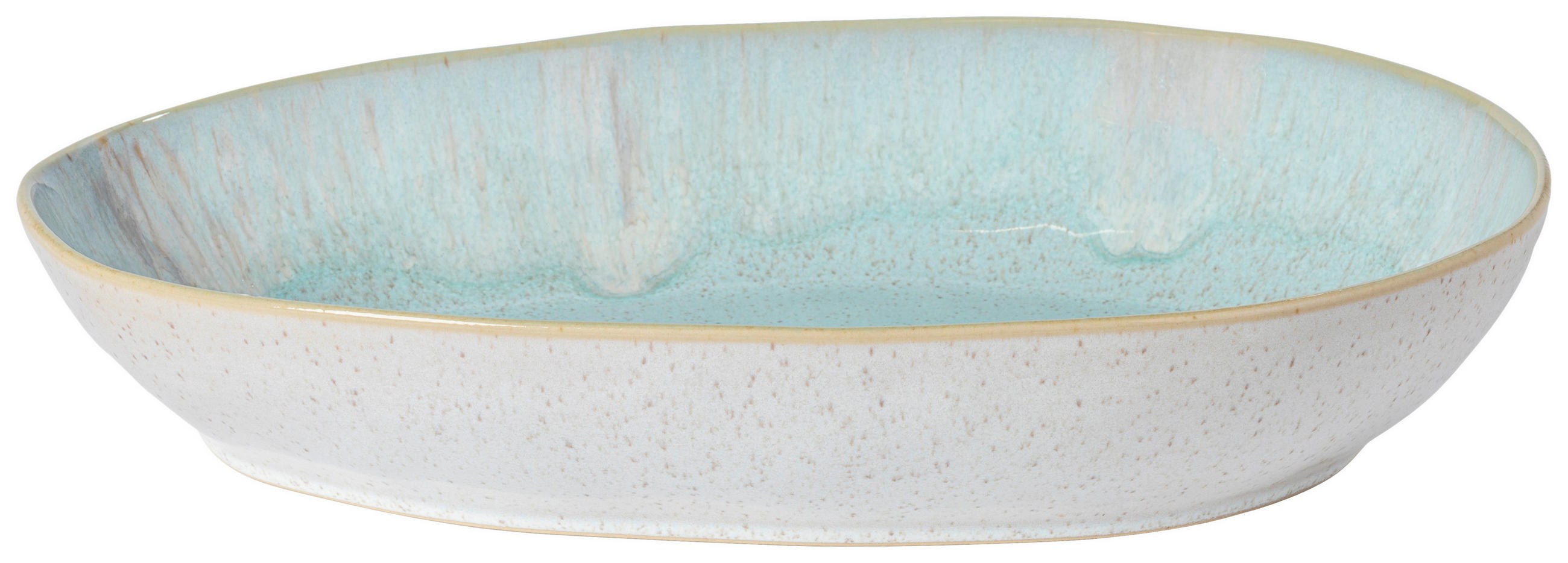 SERVIERPLATTE - Weiß/Hellblau, Basics, Keramik (36/22cm) - Costa Nova