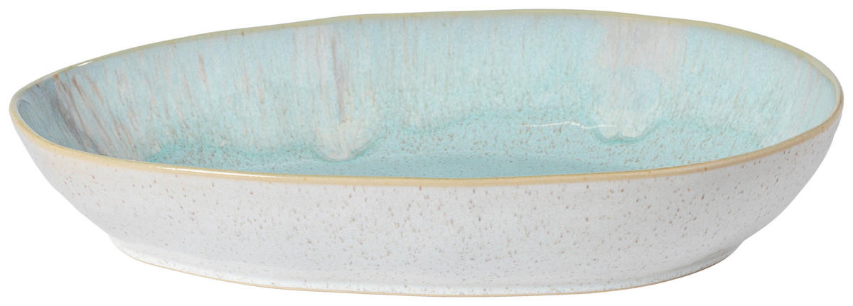 SERVIERPLATTE - Weiß/Hellblau, Basics, Keramik (36/22cm) - Costa Nova