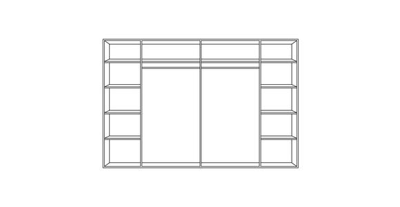 SCHWEBETÜRENSCHRANK 286/215/74 cm  - Eichefarben/Weiß, Natur, Glas/Holz (286/215/74cm) - Linea Natura