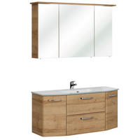 BADEZIMMER 3-teilig  in 115 cm  - Chromfarben/Eichefarben, KONVENTIONELL, Glas/Holzwerkstoff (115cm) - Pelipal