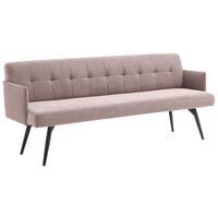 SITZBANK Textil Altrosa  - Schwarz/Altrosa, Design, Textil/Metall (206/85/69cm) - Johann Jakob