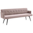 SITZBANK in Textil Altrosa  - Schwarz/Altrosa, Design, Textil/Metall (206/85/69cm) - Johann Jakob