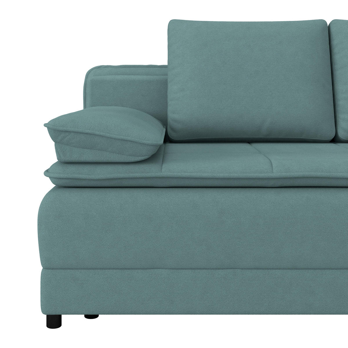 SCHLAFSOFA in Webstoff Hellblau  - Schwarz/Hellblau, Modern, Kunststoff/Textil (202/73-92/105cm) - MID.YOU